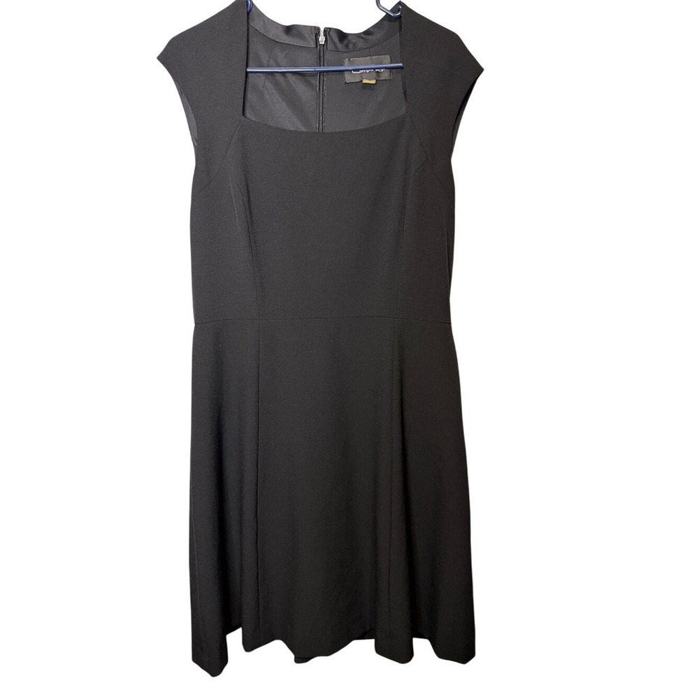 Chelsea Rose Black Square Neck Fit and Flare Dress Sleeveless Size 12 LBD